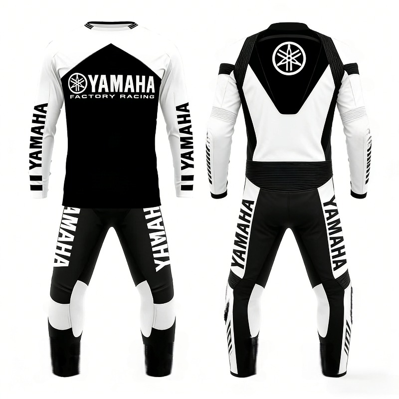 Cycling Commuter Trousers - Summer Yamaha Printed in Black White