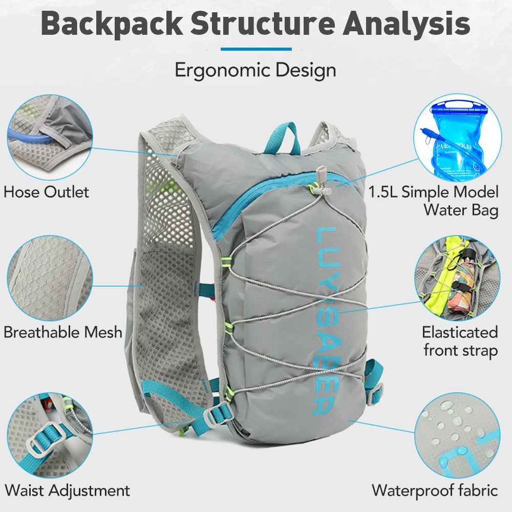 5L Ultra-light Hydration Vest  - Cycling Commuter Backpack Waterproof บทวิจารณ์และราคา