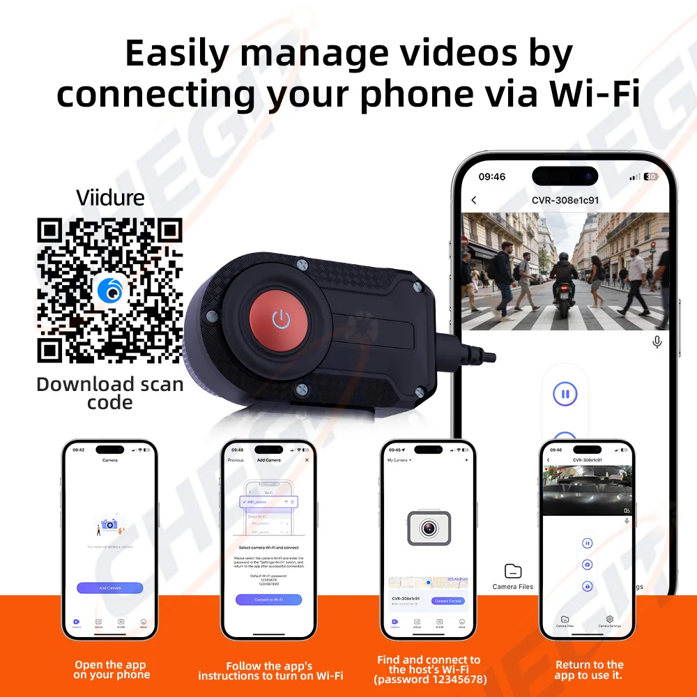 New 2K HD Motorcycle DVR WiFi  - Cycling Loop บทวิจารณ์และราคา