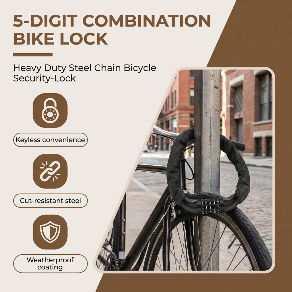 5-Digit Combination Bike Lock  - Commuter Bike Lock บทวิจารณ์และราคา