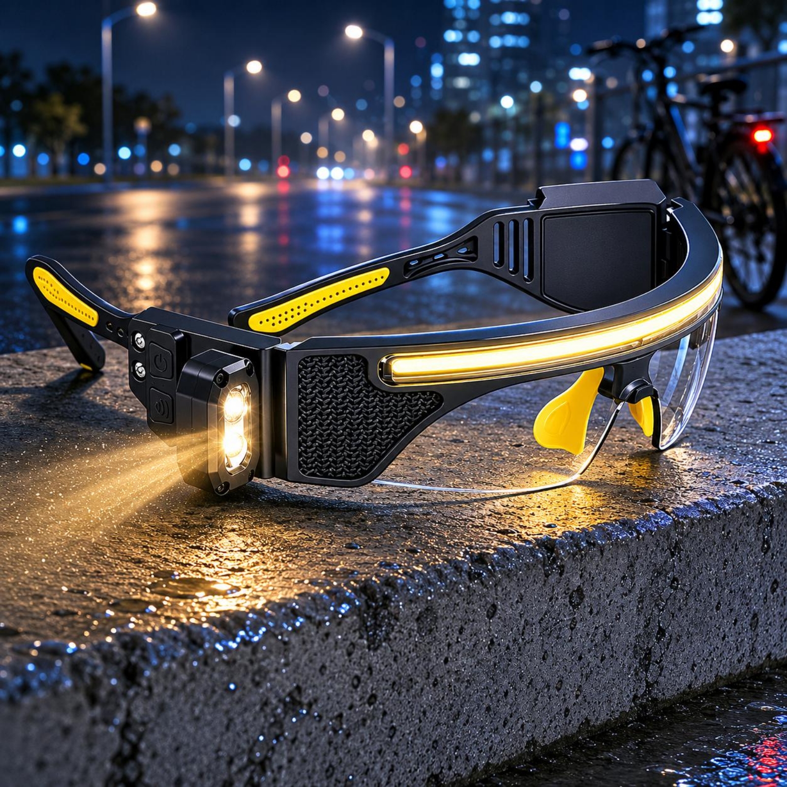 Curved-Fit LED Glasses Black F - Cycling To Work บทวิจารณ์และราคา