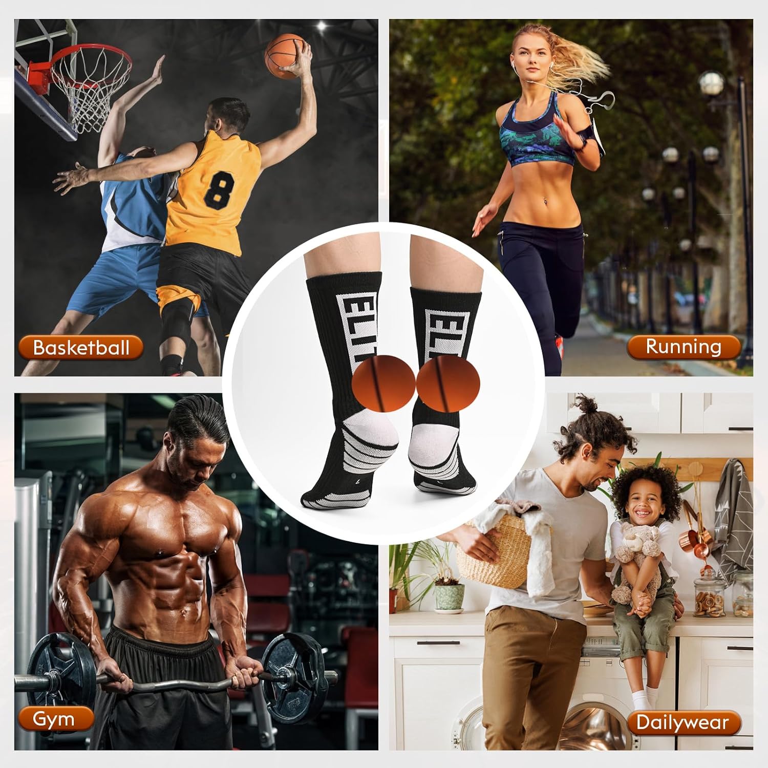 4-Pair men's elite socks, bask - Cycling Loop บทวิจารณ์และราคา