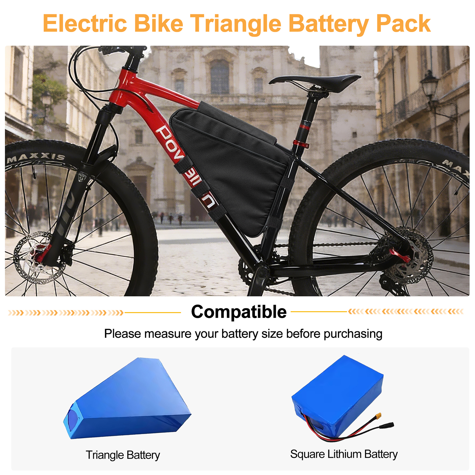 E-Bike Triangle Battery Bag Wa - Cycling Commuter Backpack Waterproof บทวิจารณ์และราคา