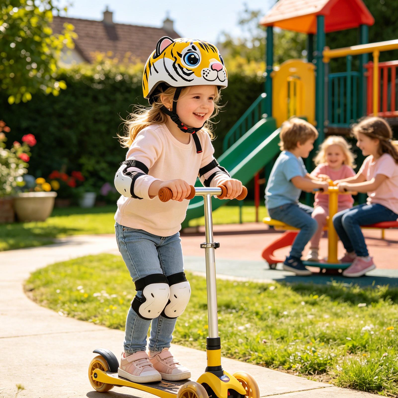 Kids Helmet Tiger Pattern Adju - Commute Cycling Helmet บทวิจารณ์และราคา