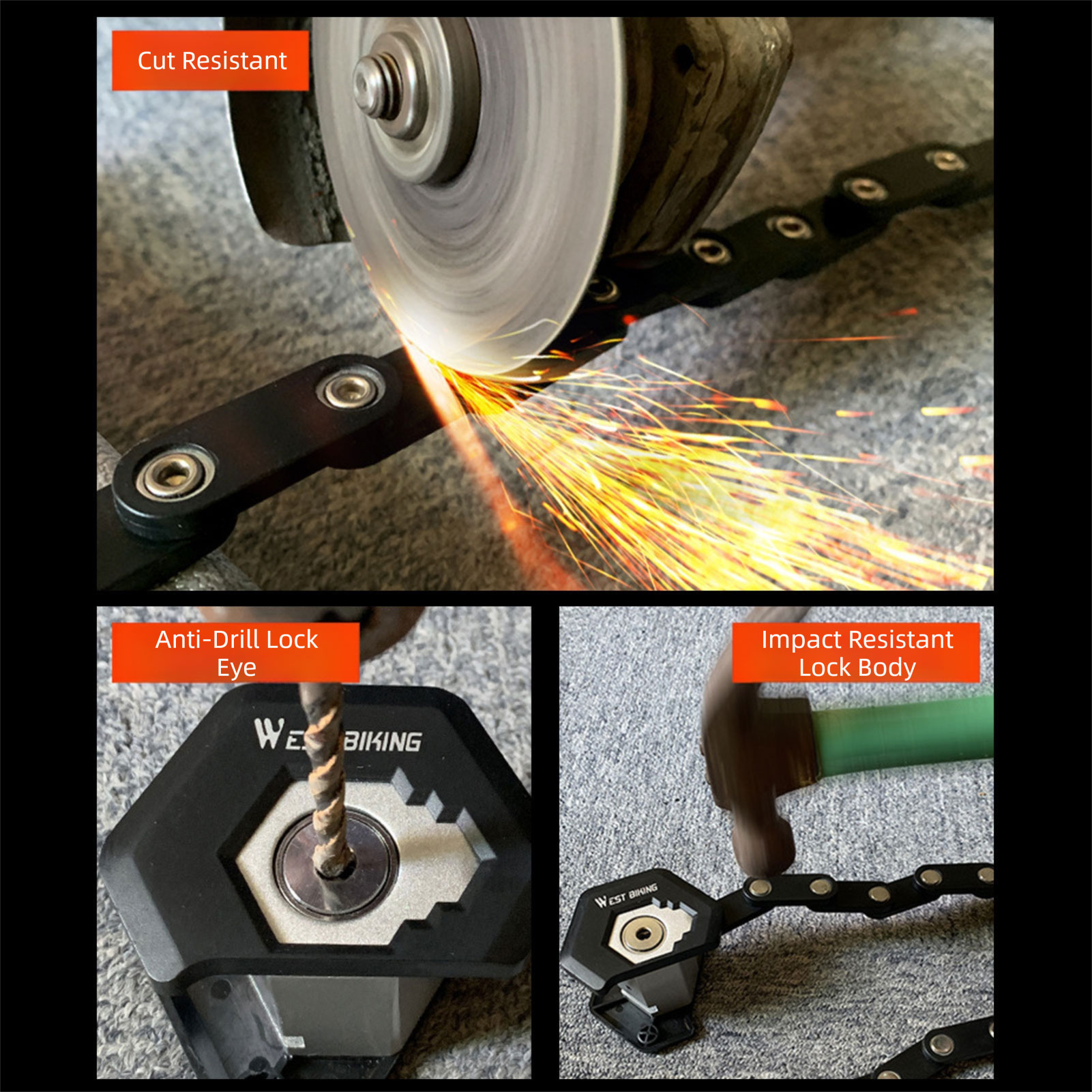 Portable Folding Chain Lock Fo - Commuter Bike Lock บทวิจารณ์และราคา
